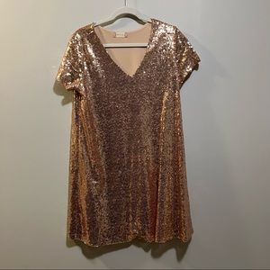Altar’d state Sequin T-shirt Dress- size L